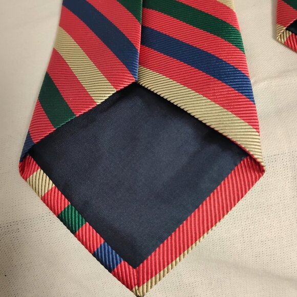 ❤️NWT FACONNABLE MADE IN FRANCE Multi Striped 100% SILK STRIPED NECK TIE - Picture 5 of 9